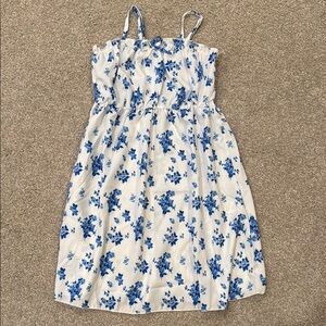 Floral Blue and White Girls’ Dress